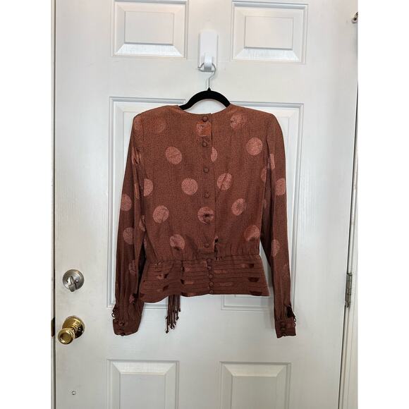 Vintage Raul Blanco Skirt and Top Set Silk Brown Size 8 - Picture 4 of 10